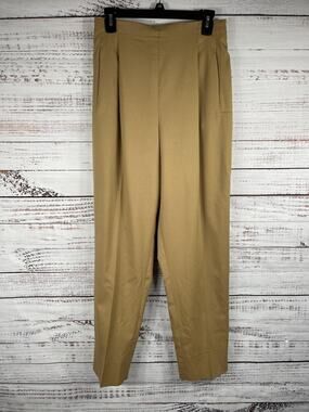 Benard Holtzman Pants Womens 8 Tan Wool Blend Career Dress Trousers Pleated Work